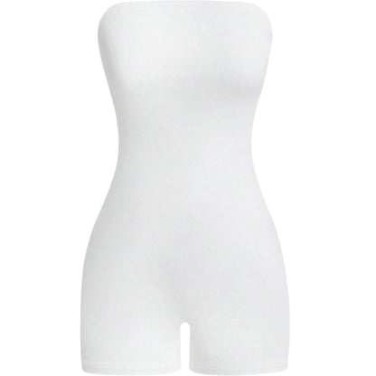 SHE fehér pánt nélküli jumpsuit