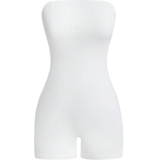 SHE fehér pánt nélküli jumpsuit