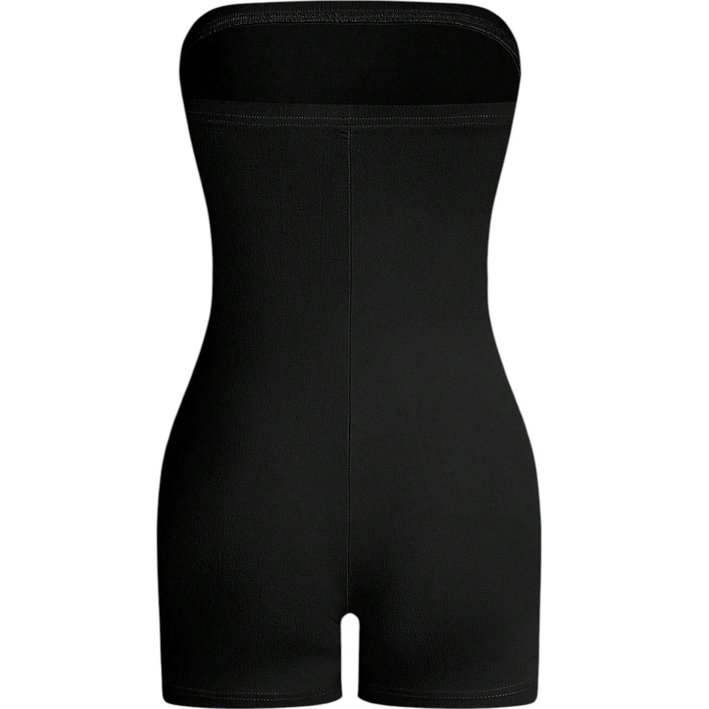 SHE fekete pánt nélküli jumpsuit
