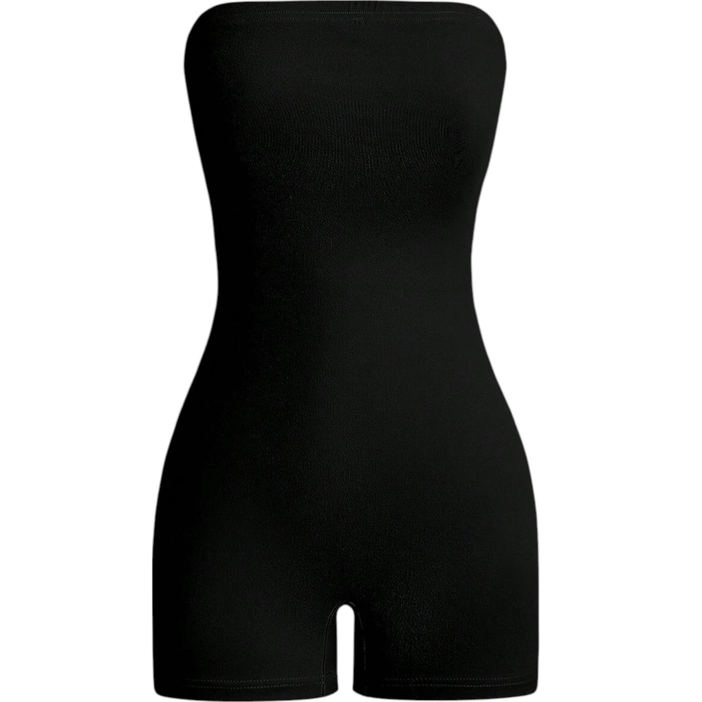 SHE fekete pánt nélküli jumpsuit