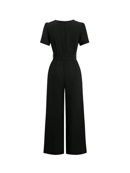 SHE fekete öves jumpsuit