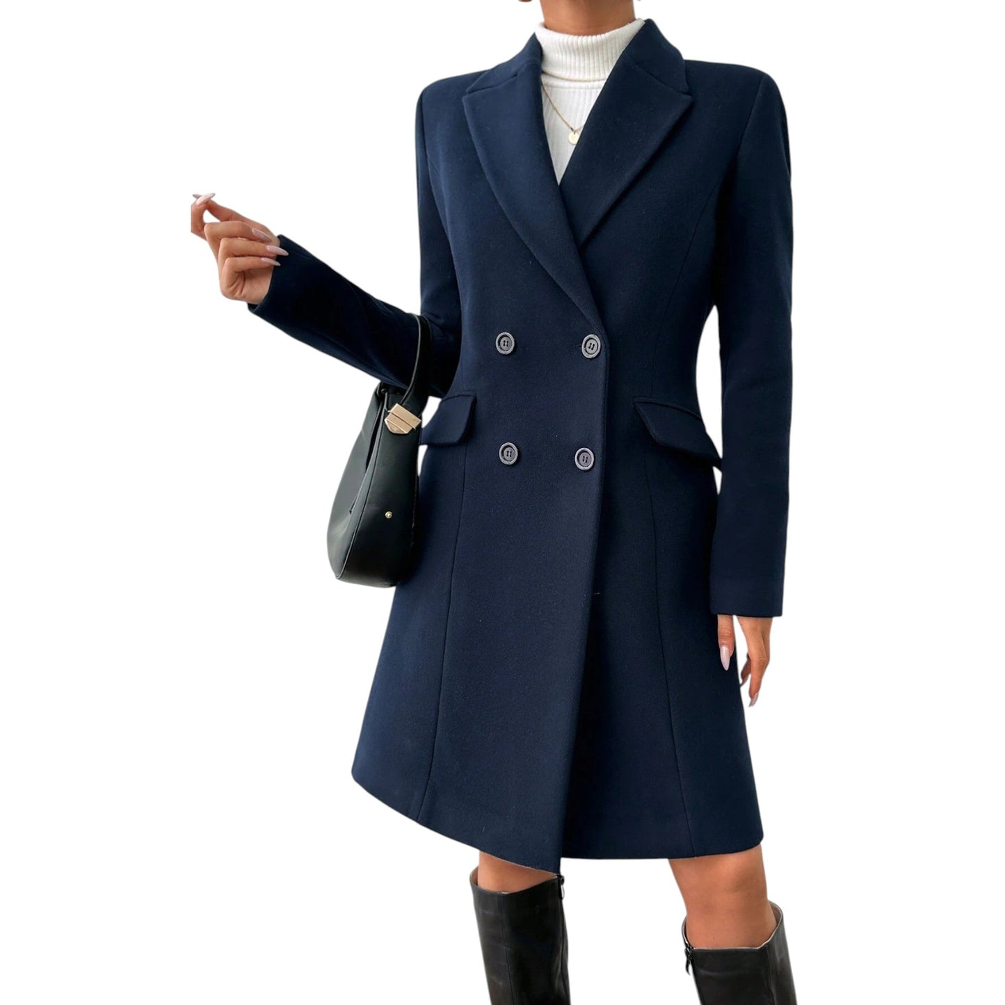 SHE sötétkék kétsoros kabát