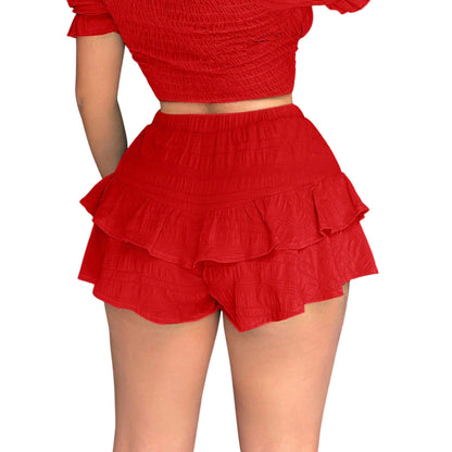 SHE piros fodros rövidnadrág