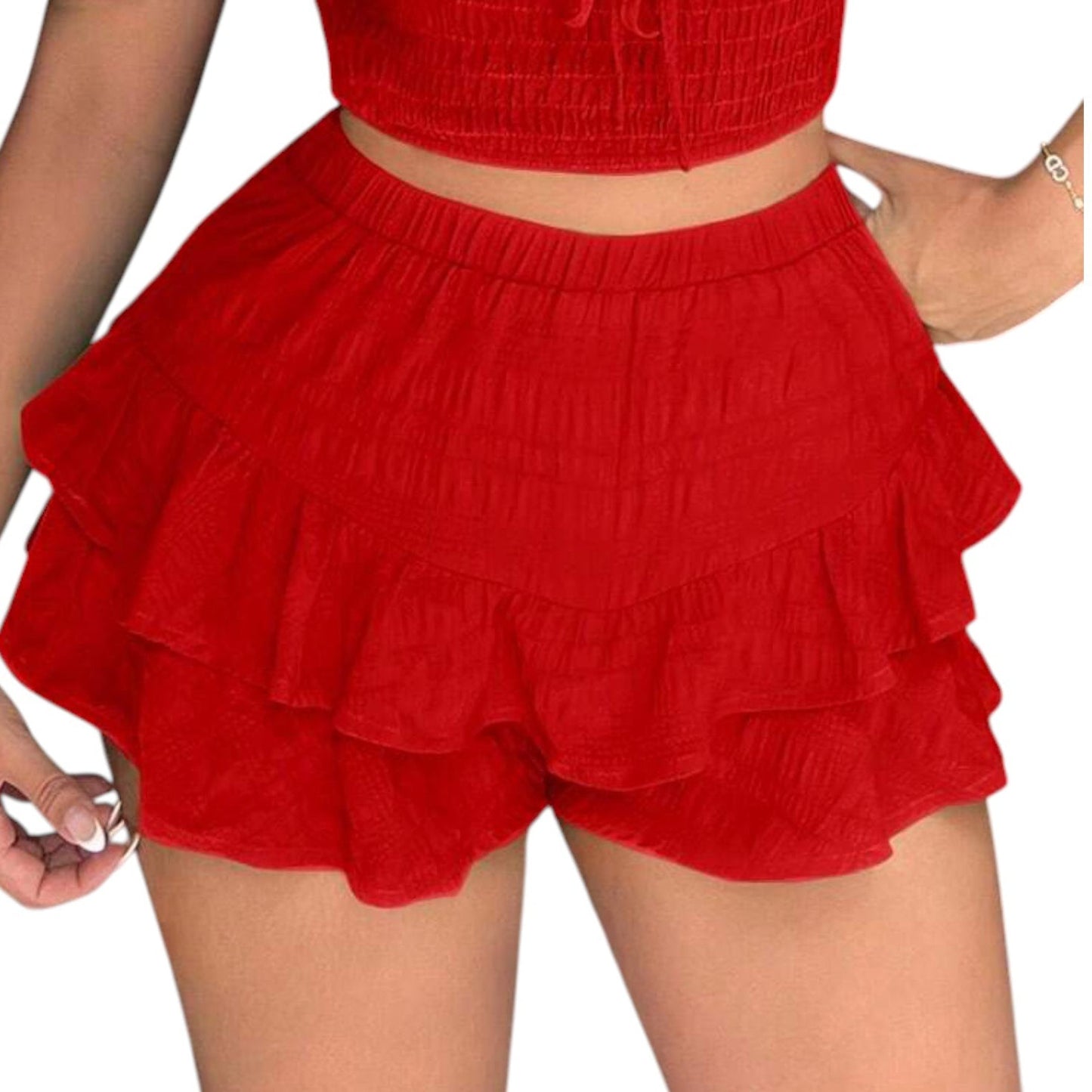 SHE piros fodros rövidnadrág