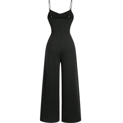 SHE fekete széles szárú jumpsuit