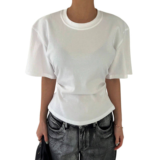 SHE fehér crop top póló