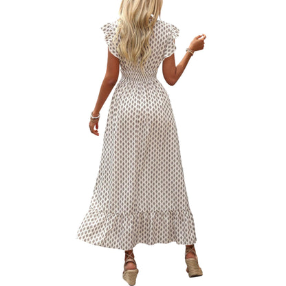 SHE mintás V-nyakú maxi ruha