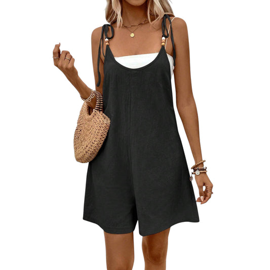 SHE fekete ujjatlan playsuit