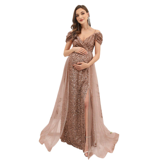 SHE rose gold flitteres kismama estélyi ruha