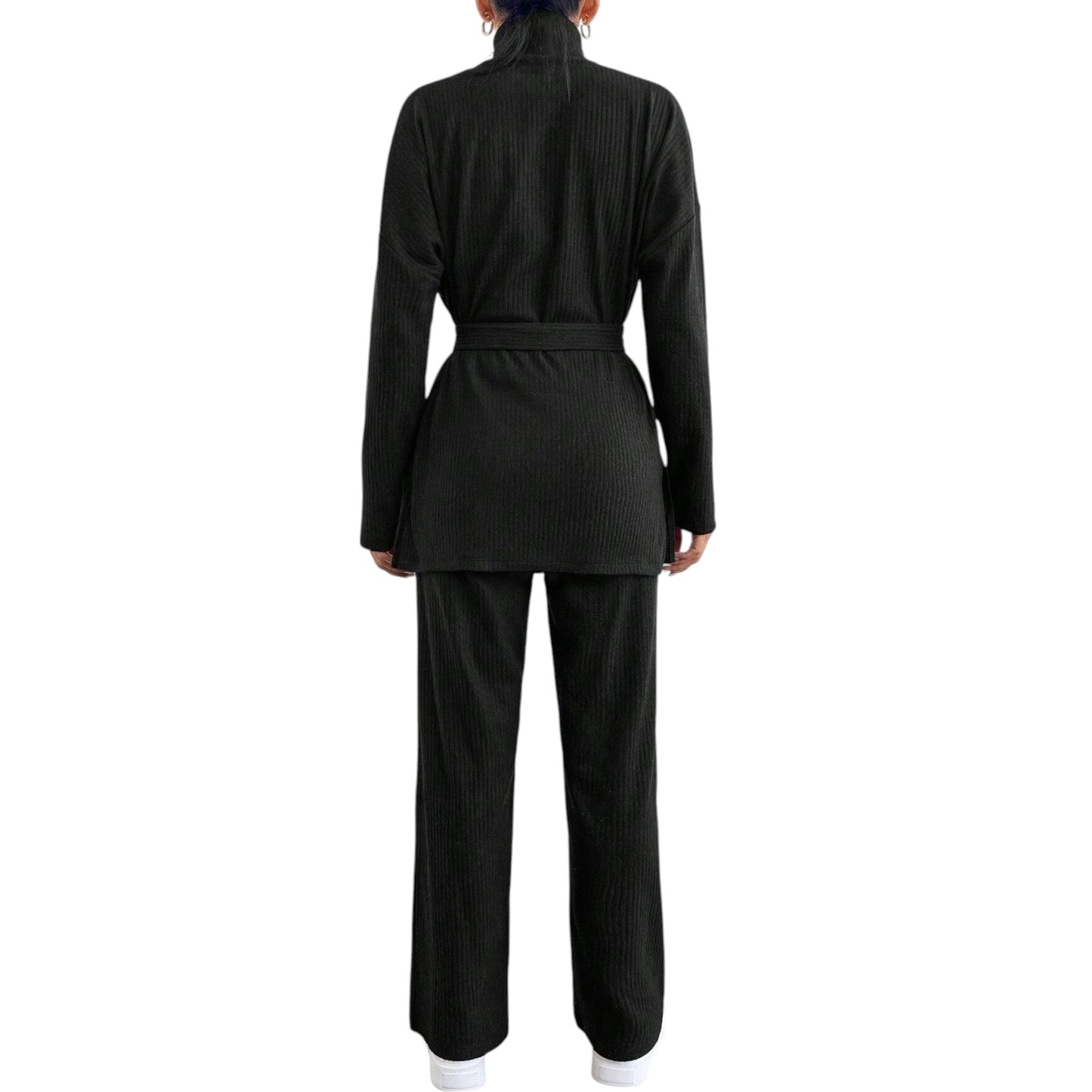 SHE fekete bordás kötött szett