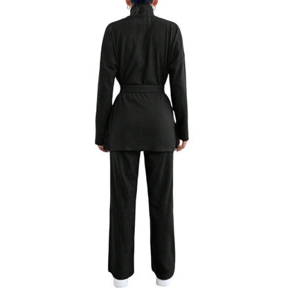 SHE fekete bordás kötött szett