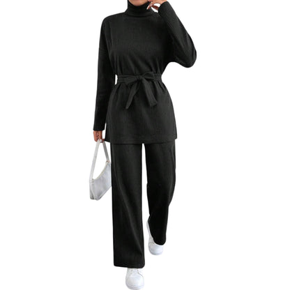 SHE fekete bordás kötött szett