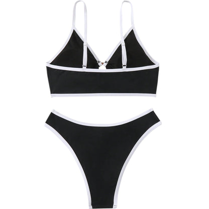 SHE fekete fehér szegélyes bikini