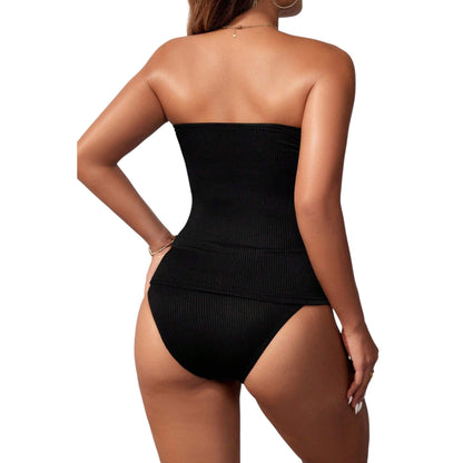 SHE fekete bandeau tankini