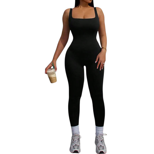 SHE fekete slim fit jumpsuit