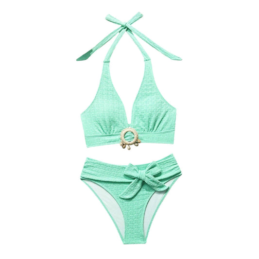 SHE mentazöld texturált bikini