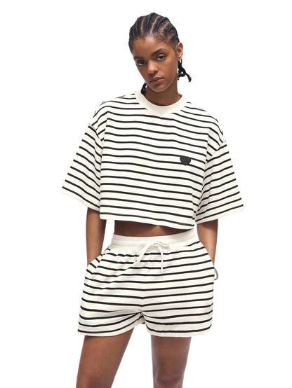 SHE fekete-fehér csíkos szett
