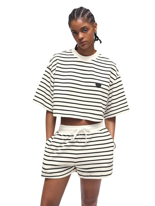 SHE fekete-fehér csíkos szett