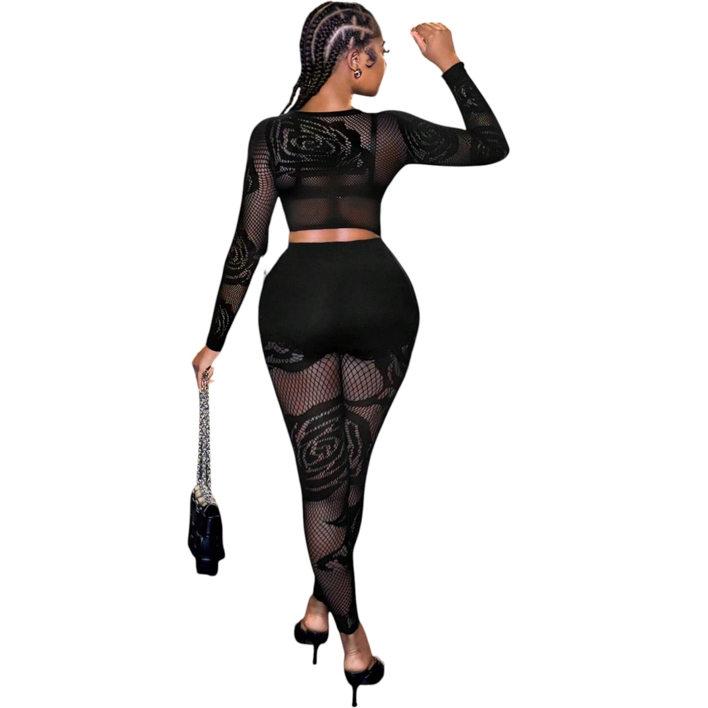 SHE fekete hálós szett