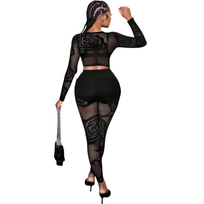 SHE fekete hálós szett