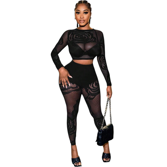 SHE fekete hálós szett