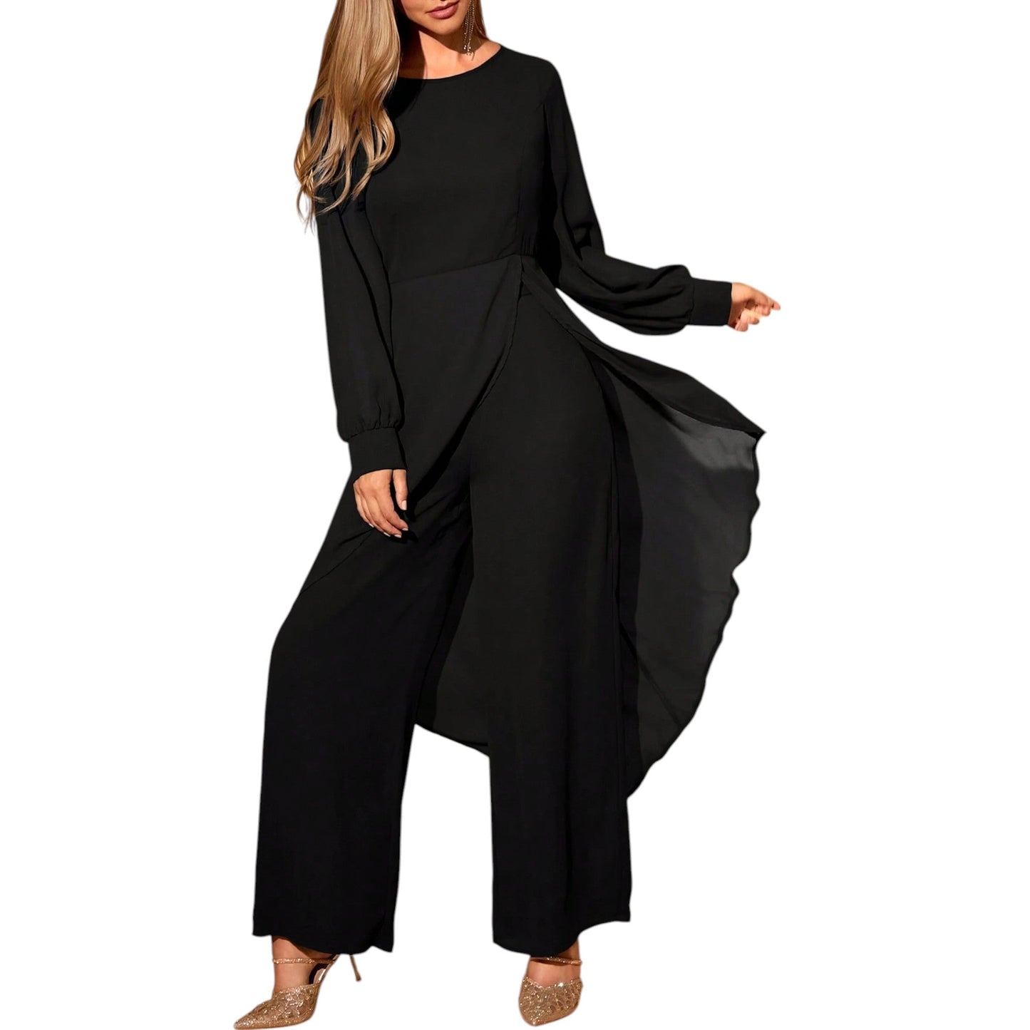 SHE fekete felső és nadrág szett