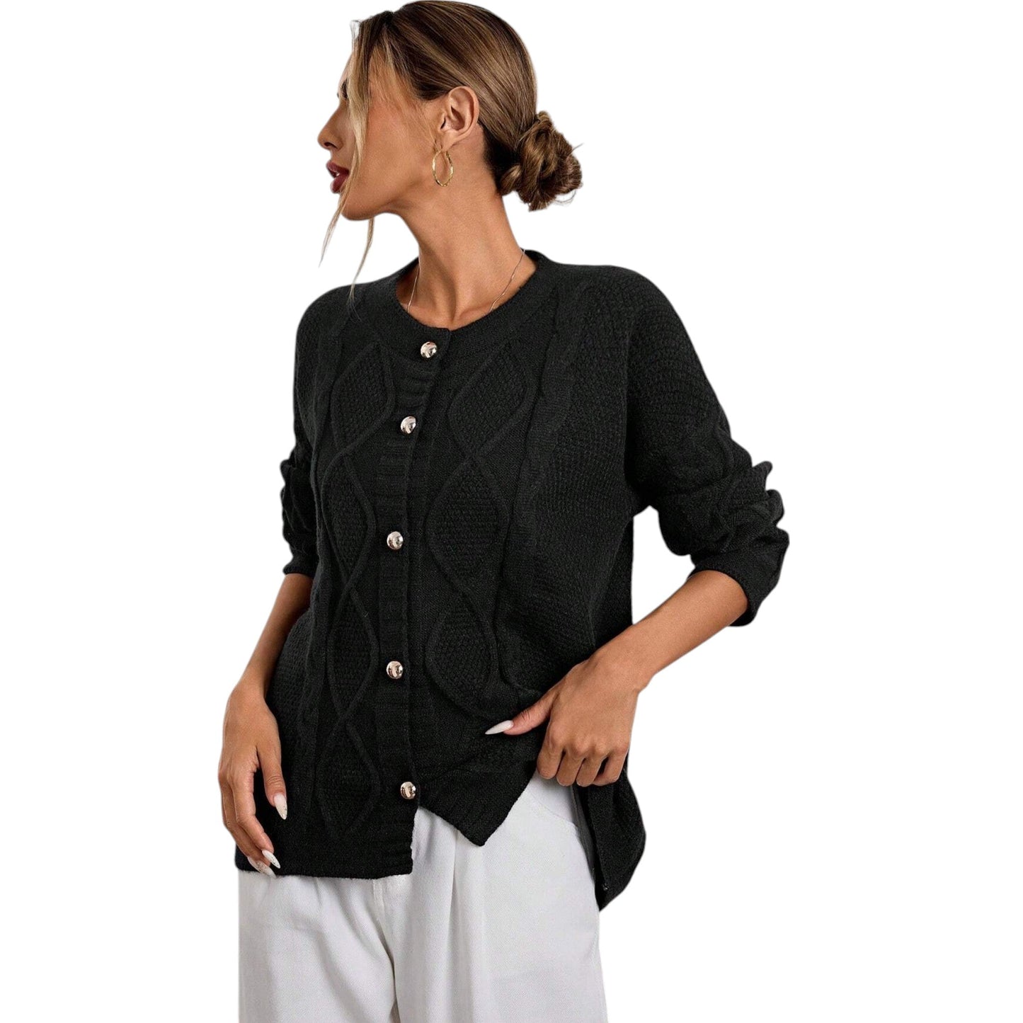 SHE fekete kötött kardigán