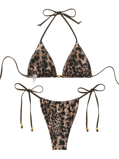 SHE leopárdmintás megkötős bikini szett