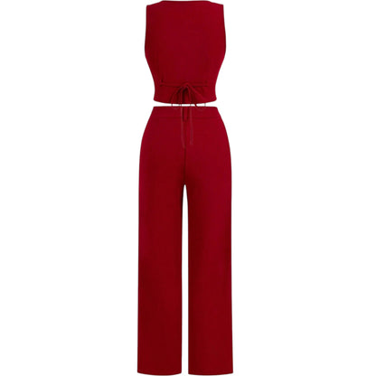 SHE bordó mellényes szett