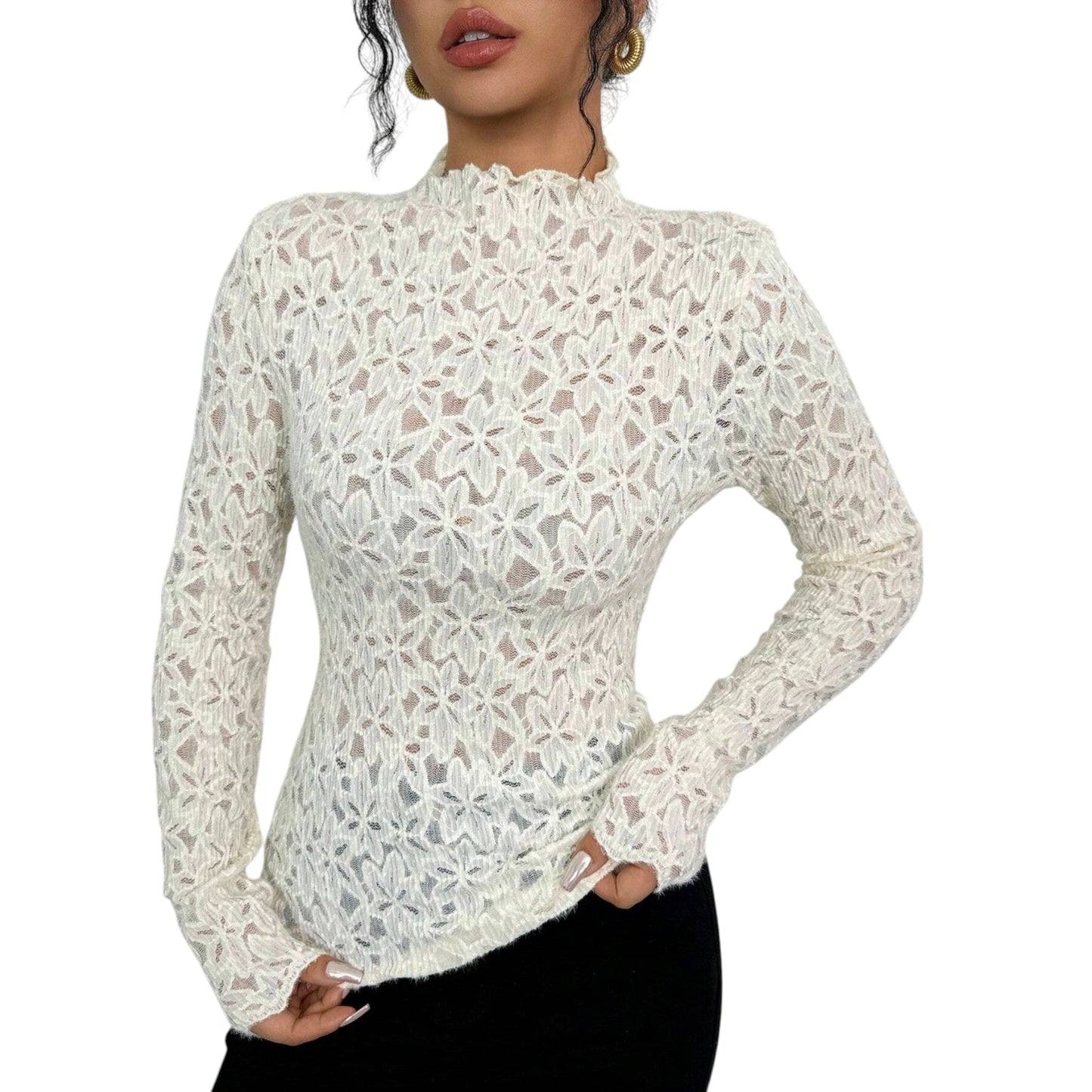 SHE fehér csipkés garbó