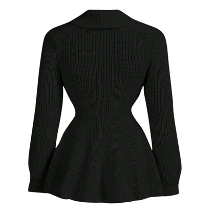 SHE fekete gombolós peplum kardigán