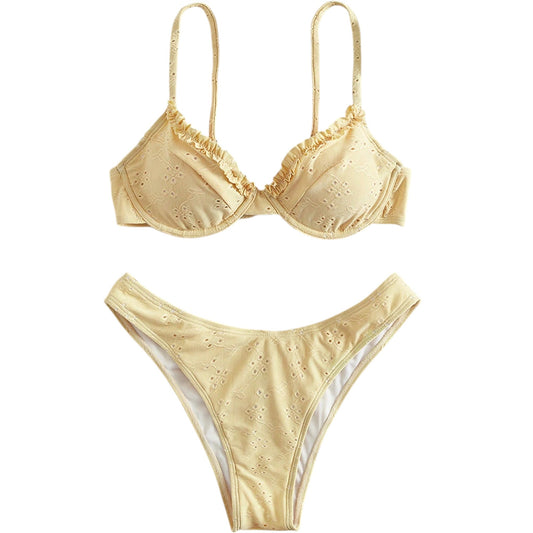 SHE sárga fodros bikini