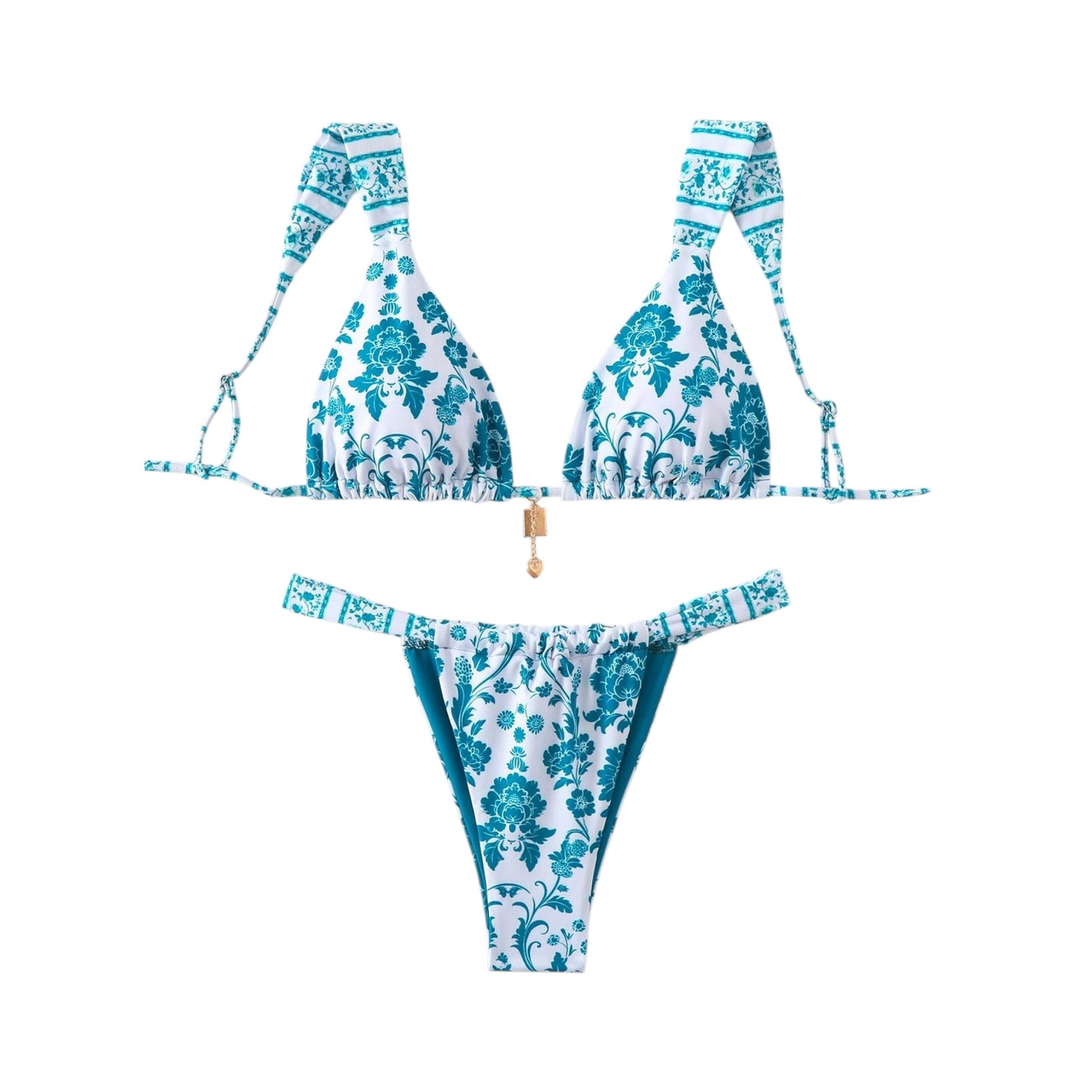 SHE fehér-kék mintás bikini szett
