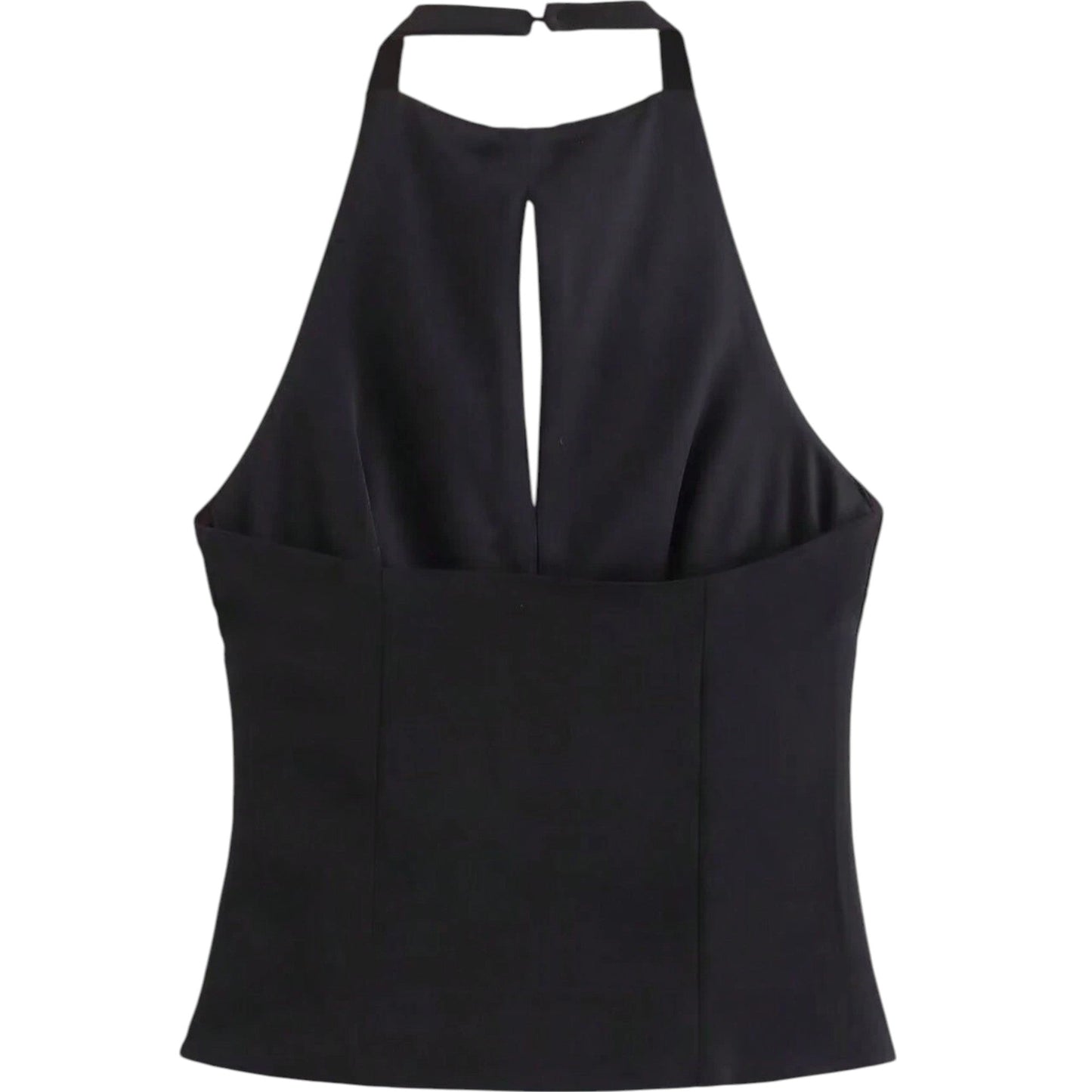 SHE fekete cipzáras halter top