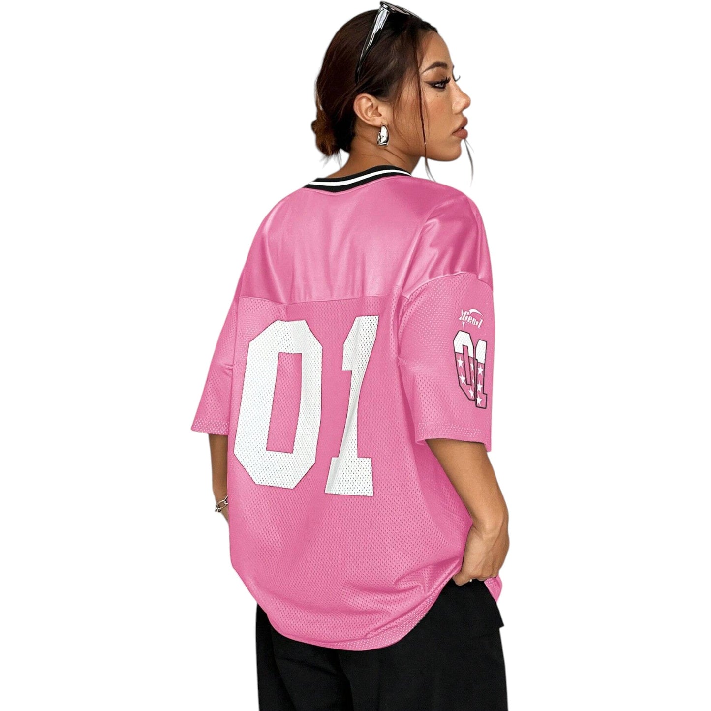 SHE rózsaszín oversize sportpóló