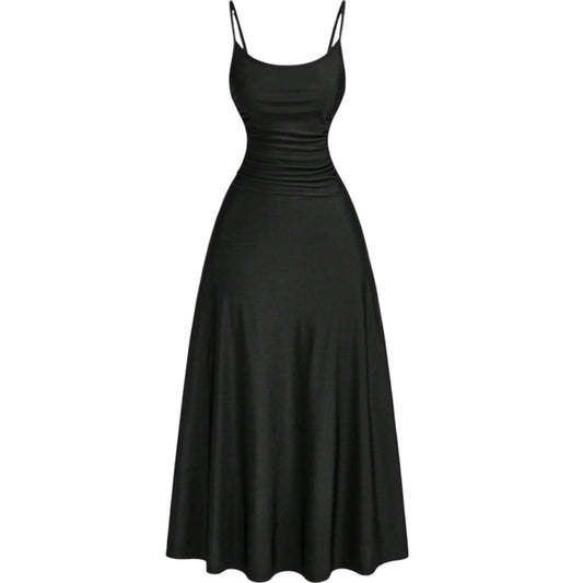 SHE fekete pántos maxi ruha