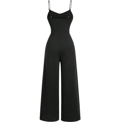 SHE fekete széles szárú jumpsuit