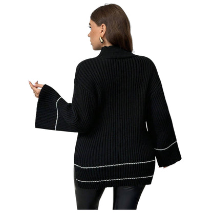 SHE fekete kötött pulóver