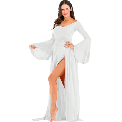 SHE fehér ejtett vállú maxi ruha