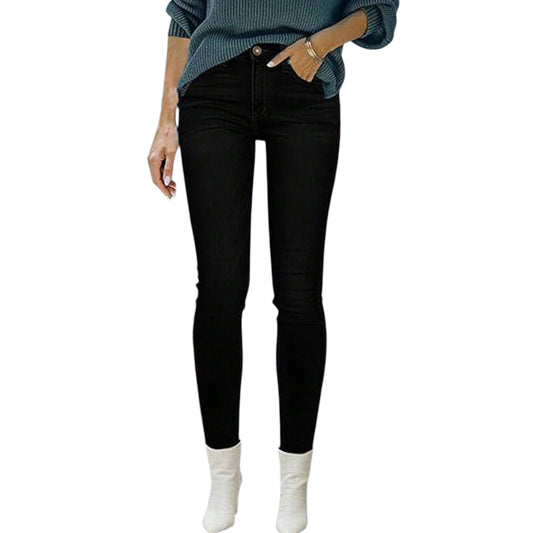 SHE fekete slim fit farmer nadrág