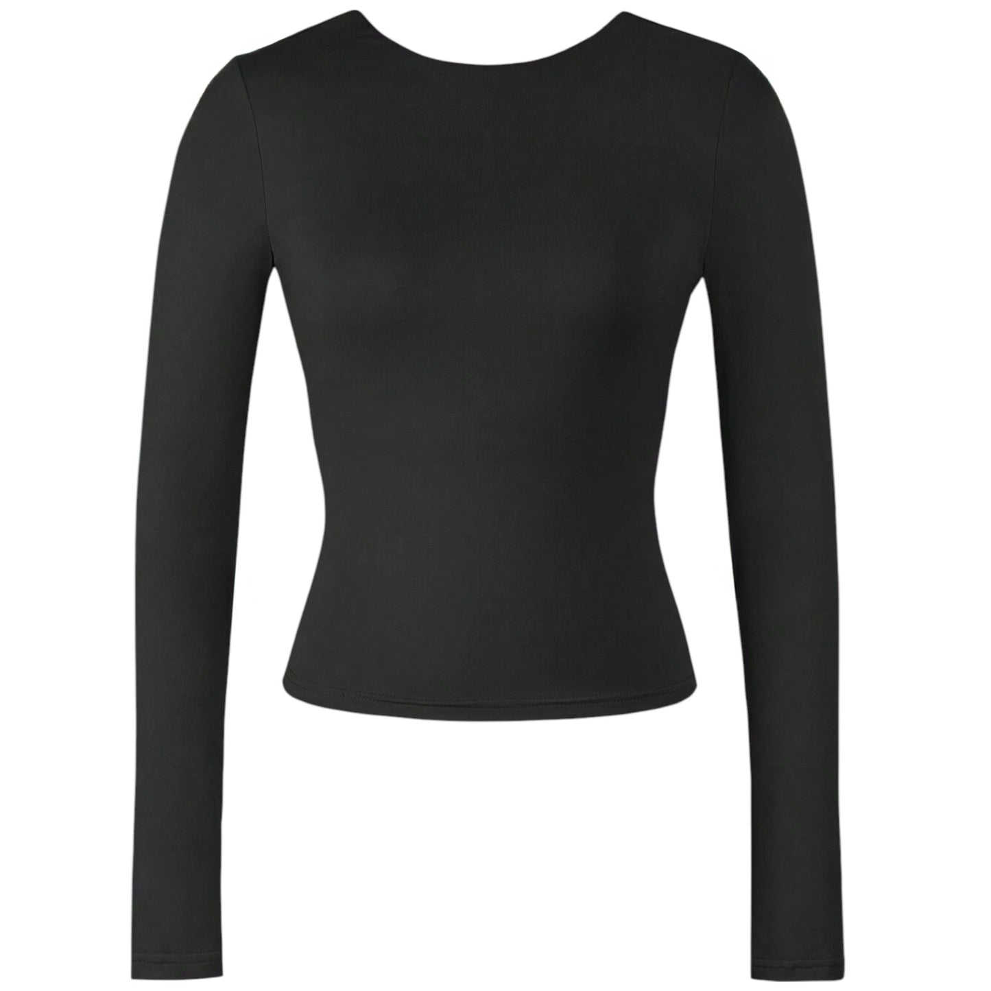 SHE fekete hosszú ujjú crop top