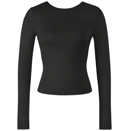 SHE fekete hosszú ujjú crop top