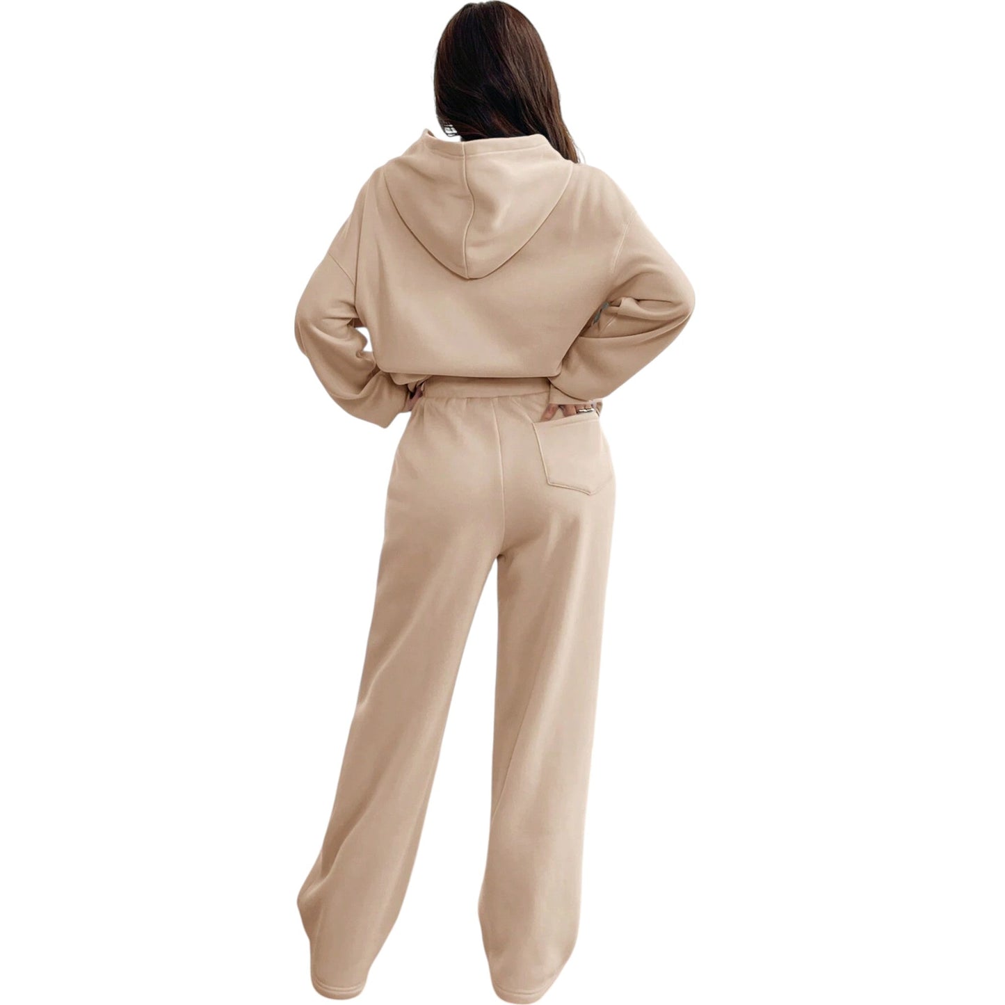 SHE bézs kapucnis melegítő szett