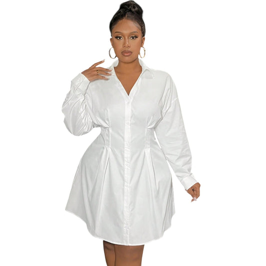 SHE fehér galléros mini ruha