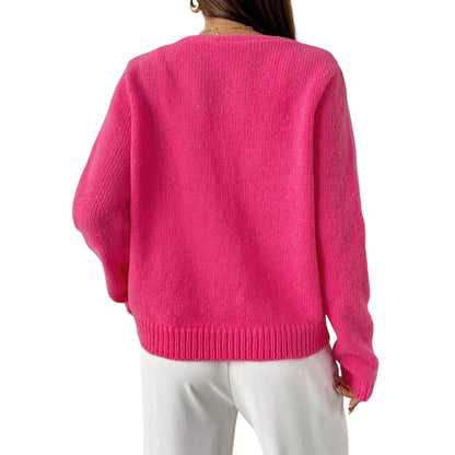 SHE élénk rózsaszín kötött kardigán