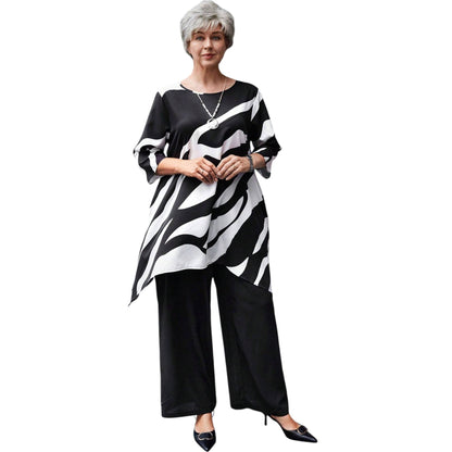 SHE fekete-fehér mintás szett