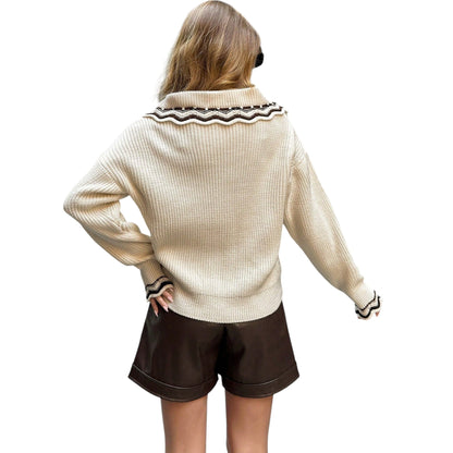 SHE ekrü kötött kardigán