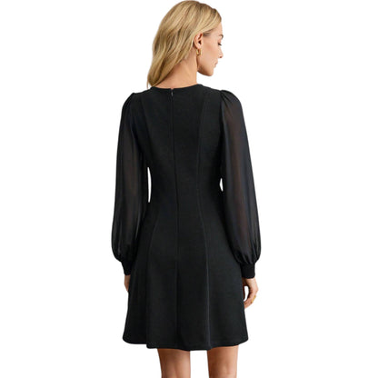 SHE fekete gombos mini ruha