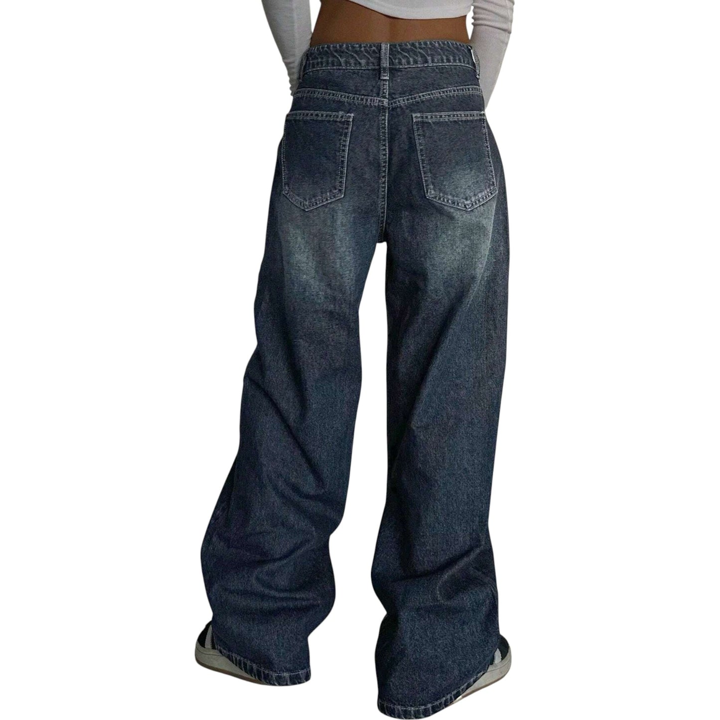 SHE kék bő szárú farmer nadrág