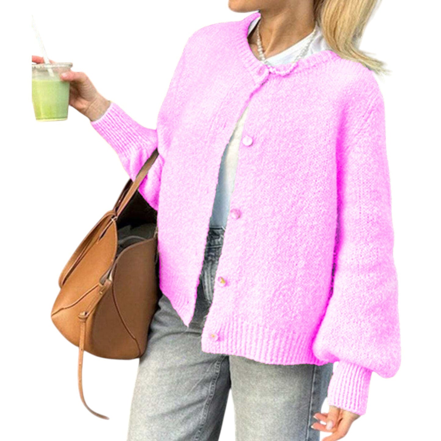 SHE rózsaszín kötött kardigán